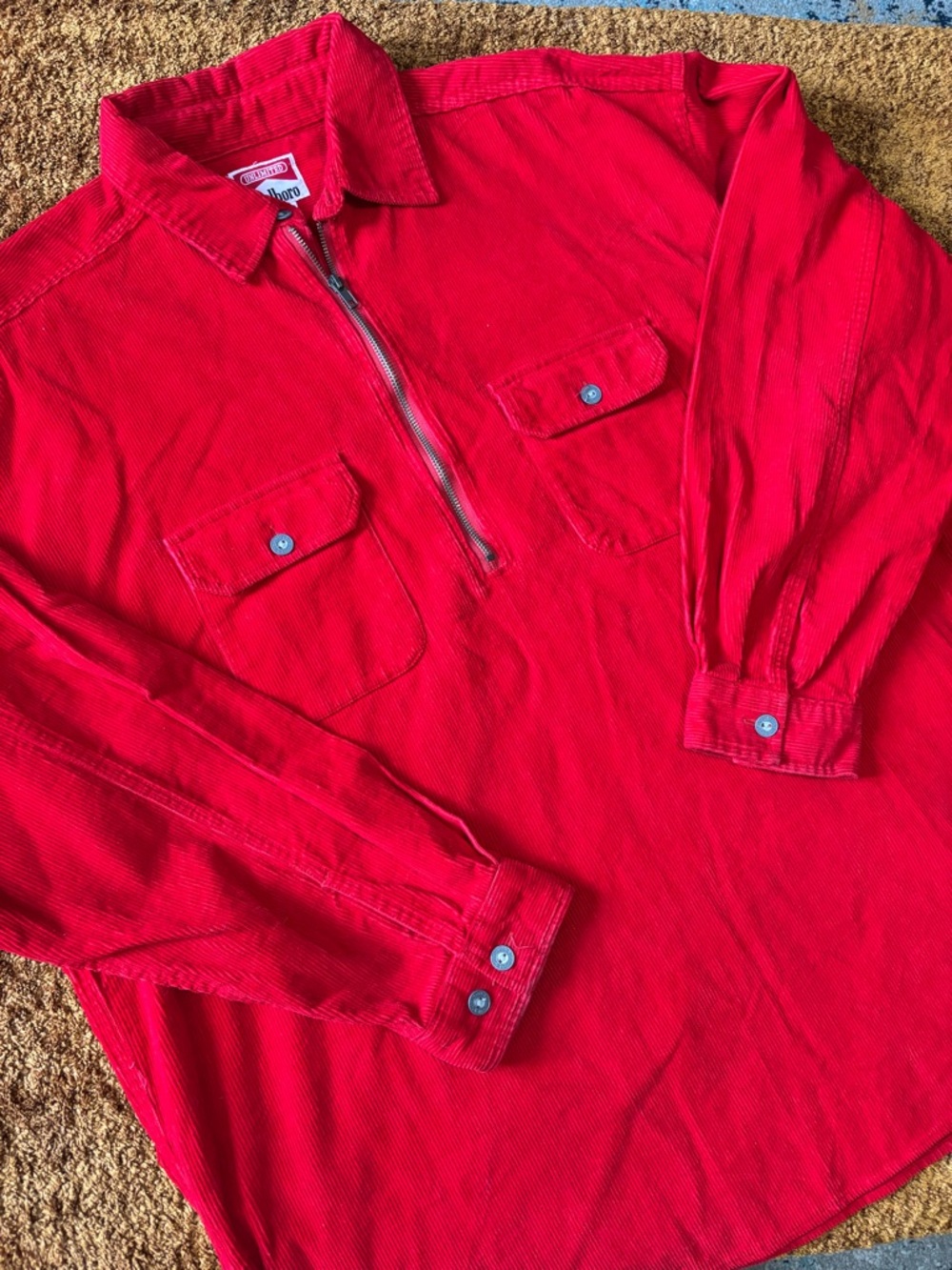 Marlboro Red Corduroy Zip-Front Shirt Jacket